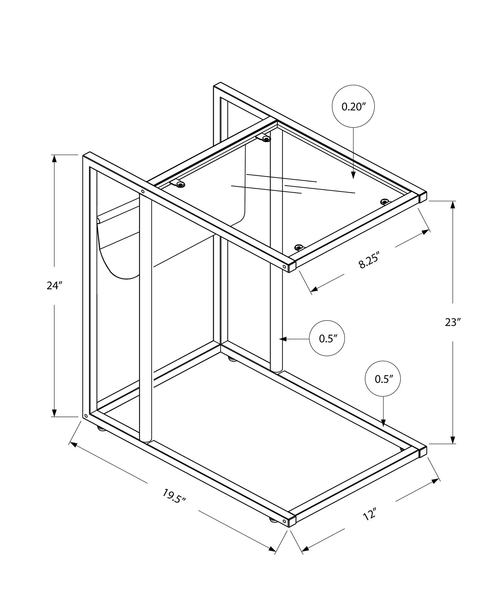 Accent Table, C - Shaped, Contemporary And Modern - White - Image 3