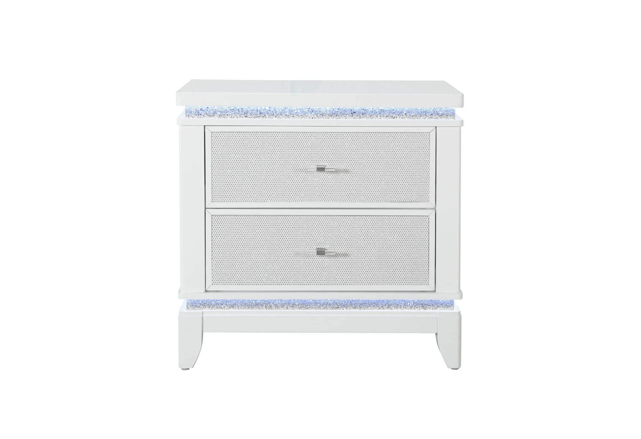 Alina - Nightstand With Cooler, LED, Speaker And USB - White - Image 4