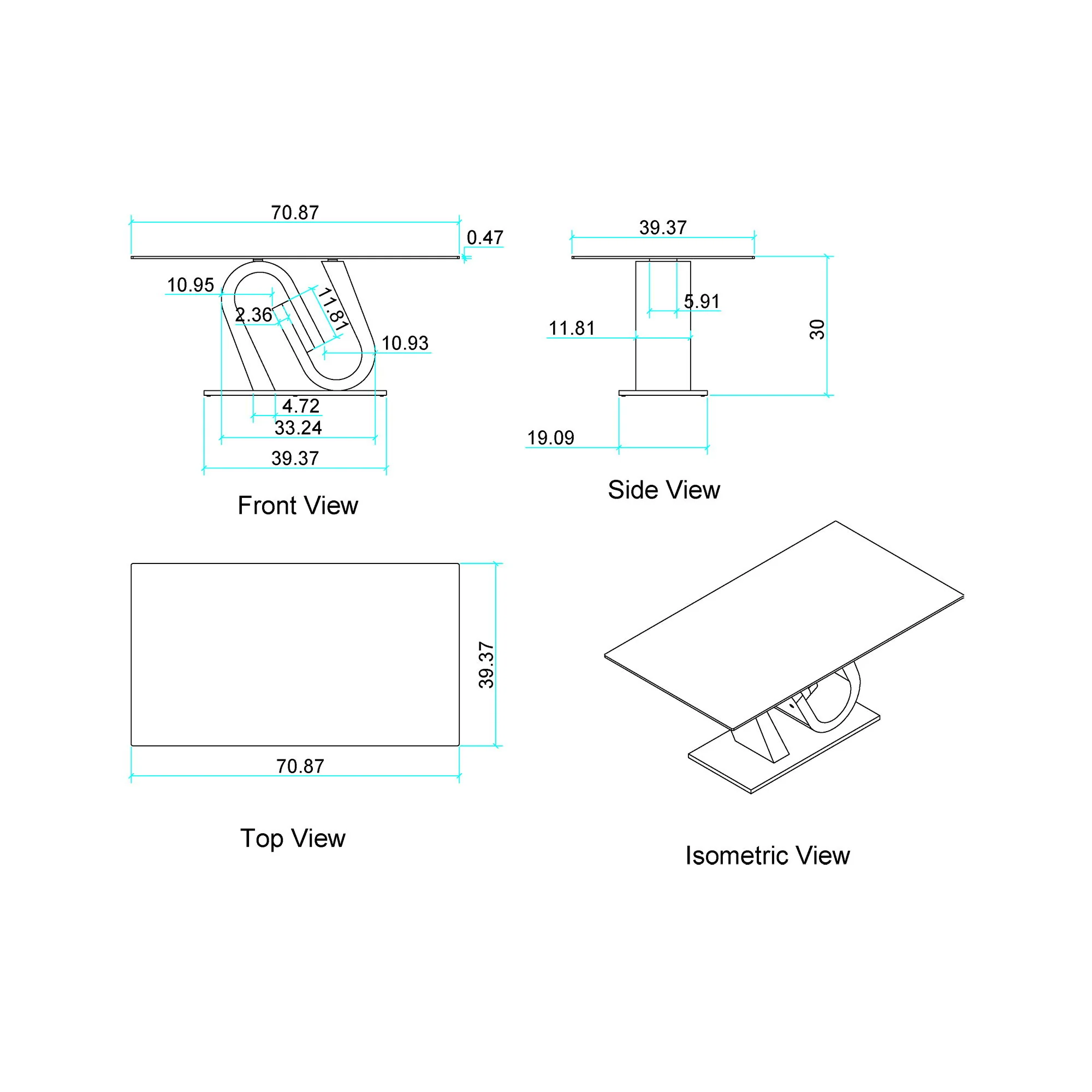 Anne - Dining Table - White / Gray - Image 3