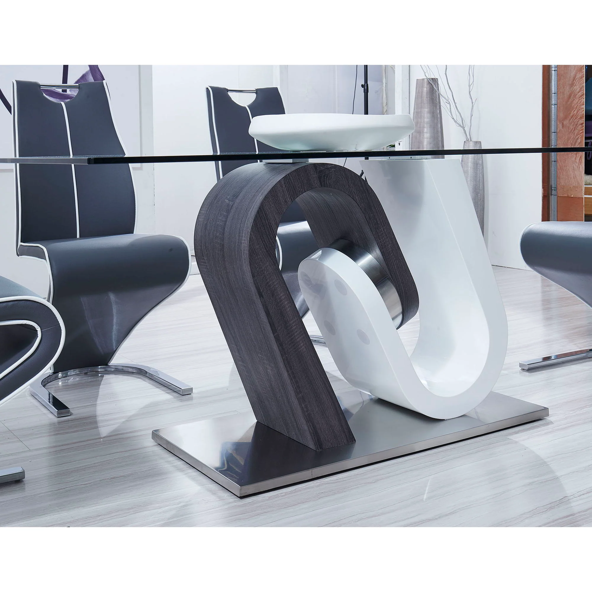 Anne - Dining Table - White / Gray - Image 4