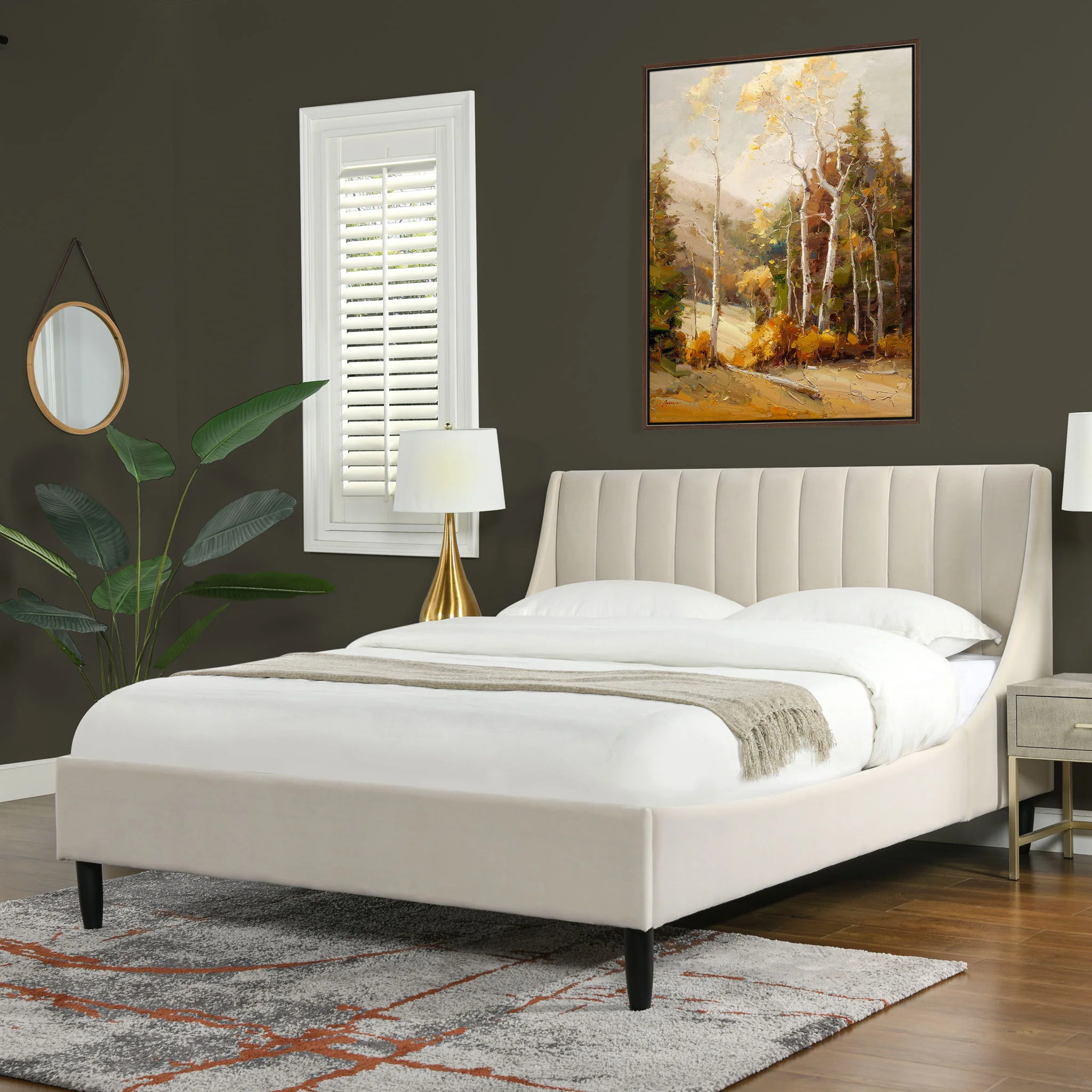 Aspen - Vertical Tufted Modern Headboard Platform Bed Set - Image 11