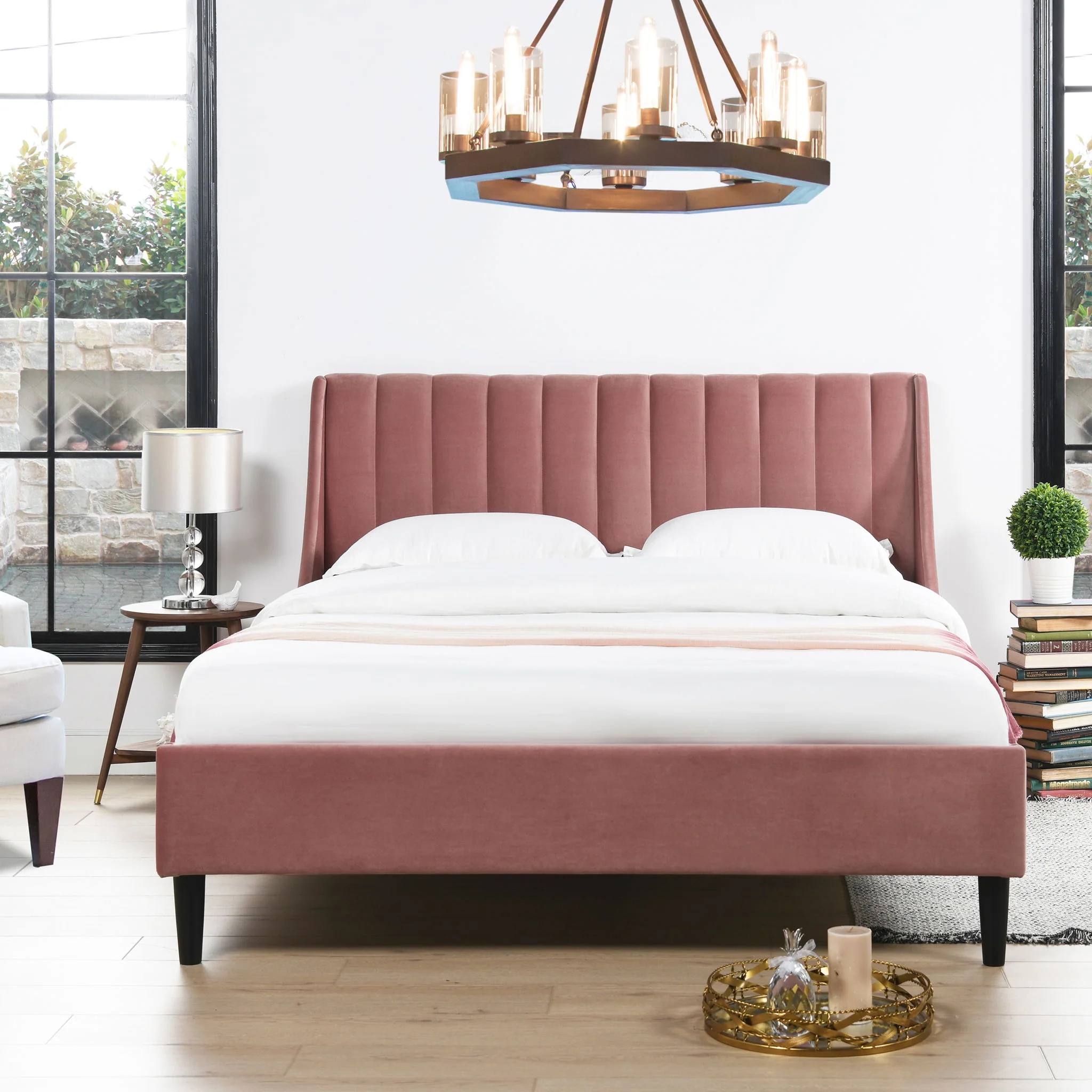 Aspen - Vertical Tufted Modern Headboard Platform Bed Set - Image 12