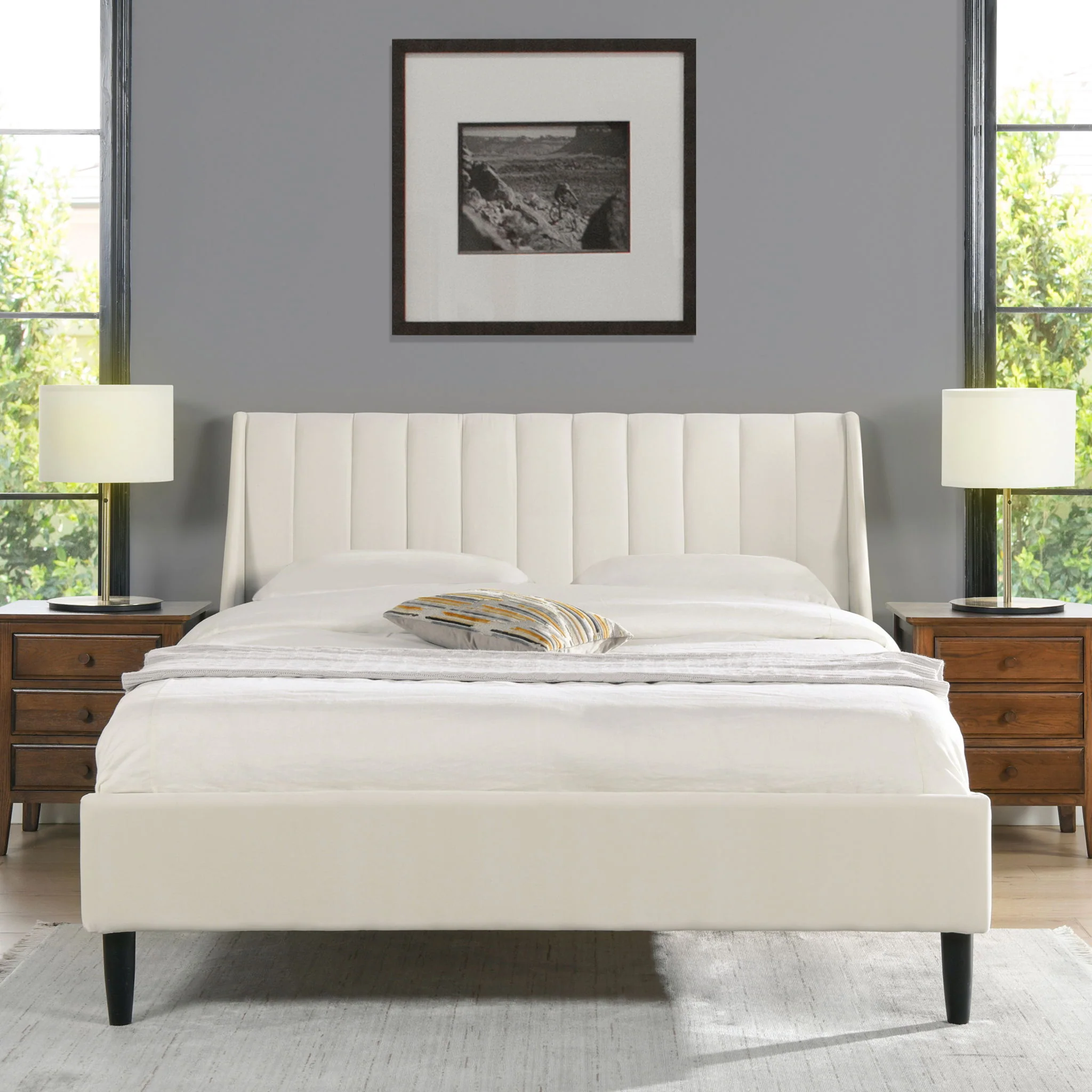 Aspen - Vertical Tufted Modern Headboard Platform Bed Set - Image 13