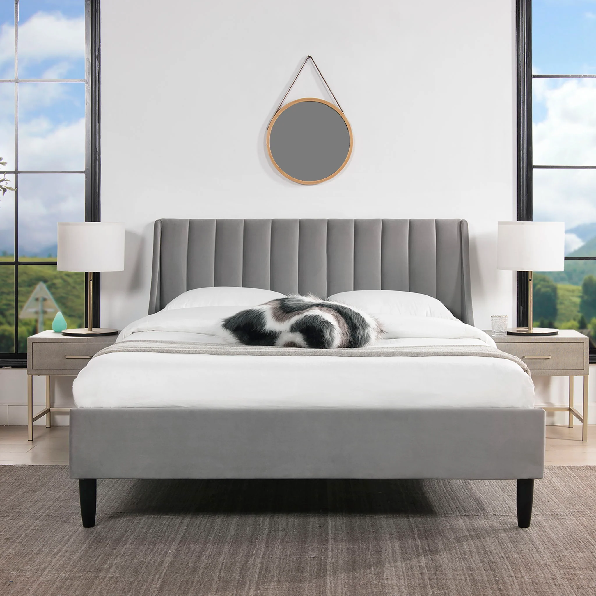Aspen - Vertical Tufted Modern Headboard Platform Bed Set - Image 15