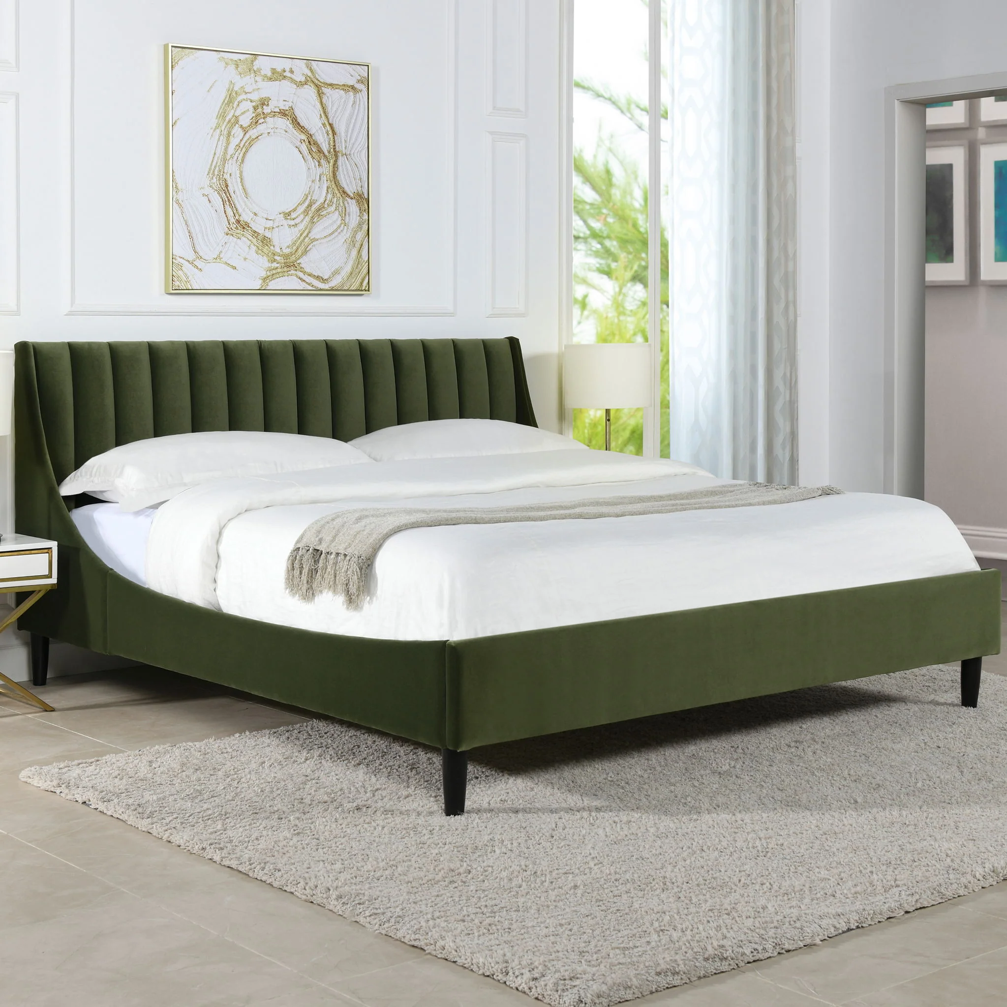 Aspen - Vertical Tufted Modern Headboard Platform Bed Set - Image 3