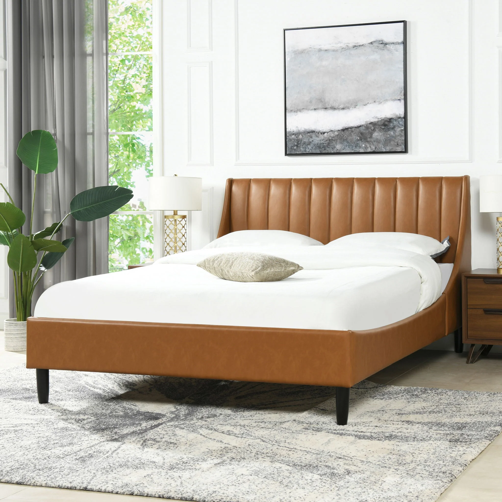 Aspen - Vertical Tufted Modern Headboard Platform Bed Set - Image 32