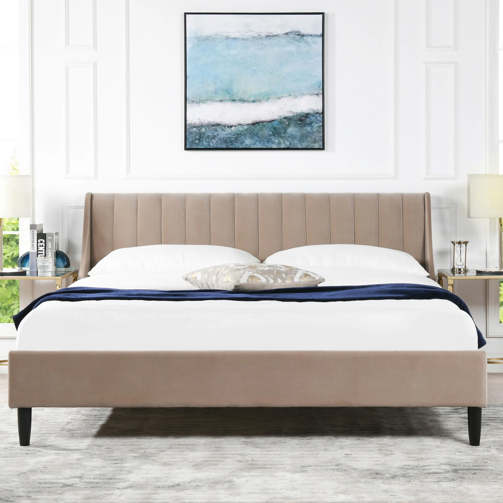 Aspen - Vertical Tufted Modern Headboard Platform Bed Set - Image 5