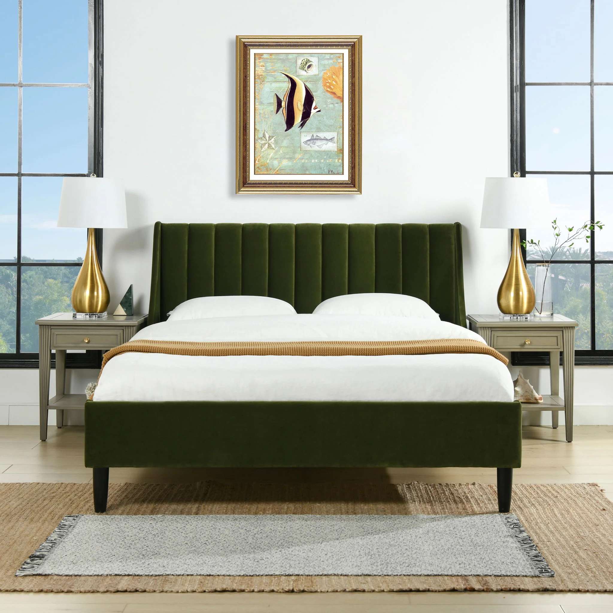 Aspen - Vertical Tufted Modern Headboard Platform Bed Set - Image 8