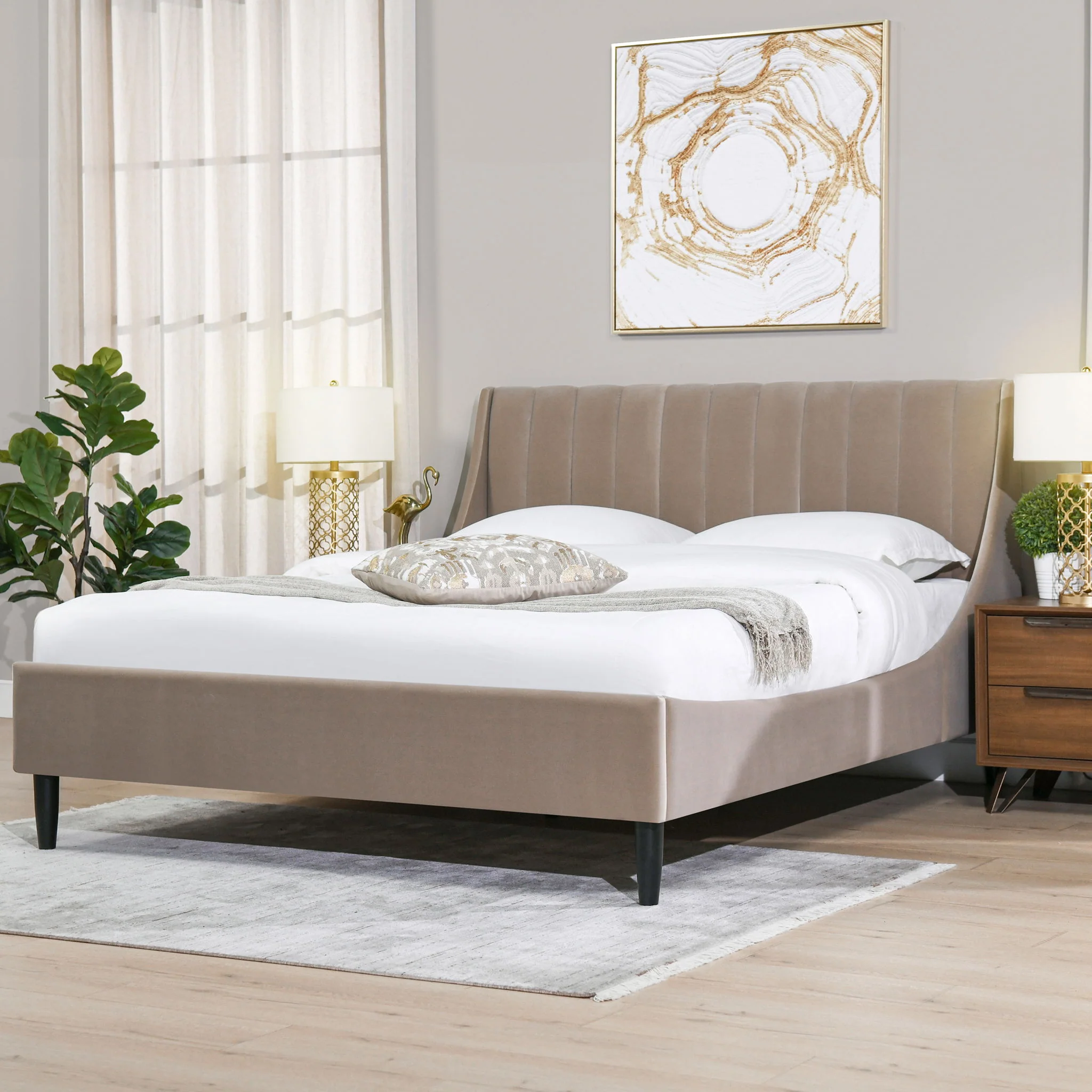 Aspen - Vertical Tufted Modern Headboard Platform Bed Set - Image 9