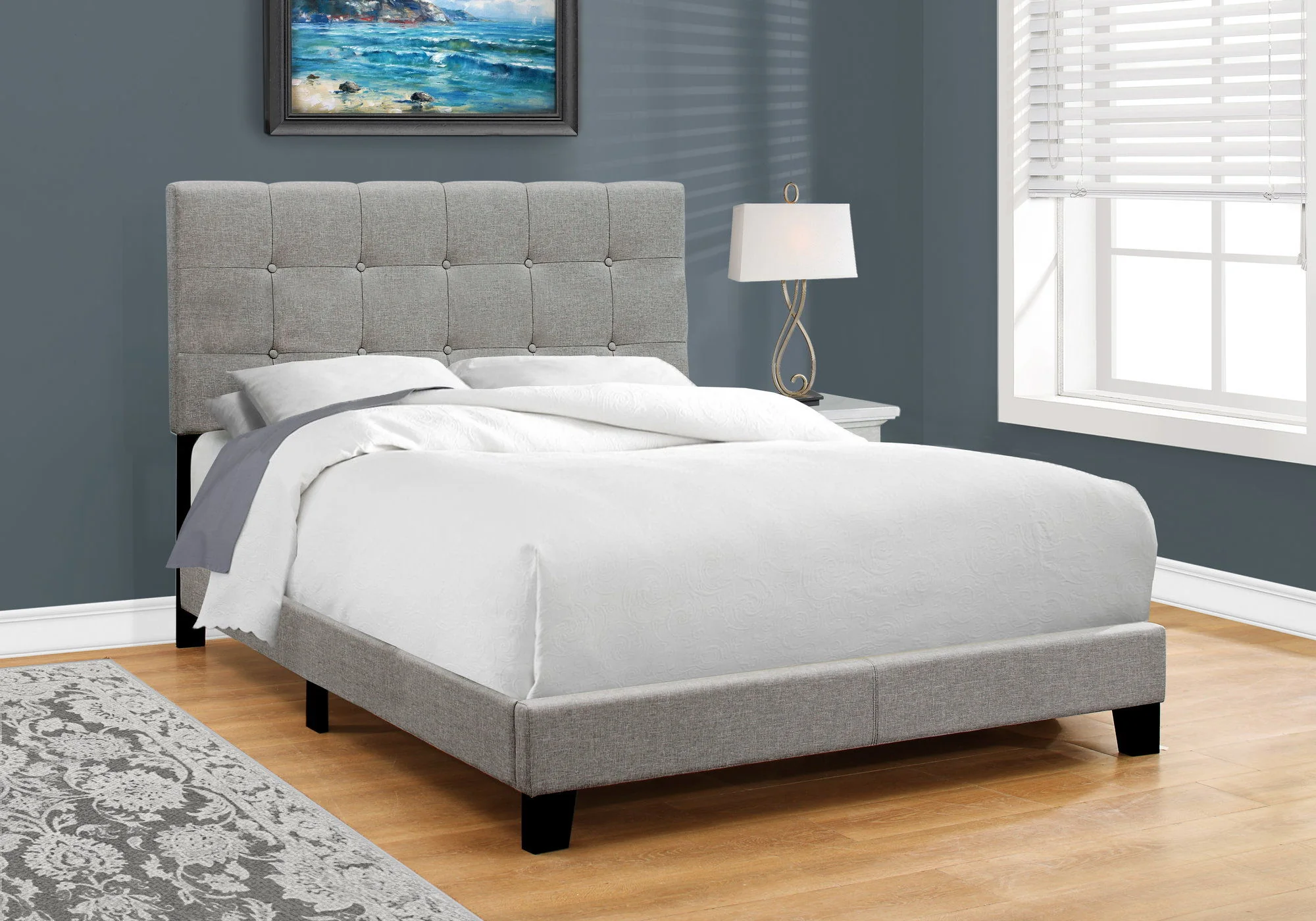 Bed, Upholstered, Frame Only, Transitional - Image 11