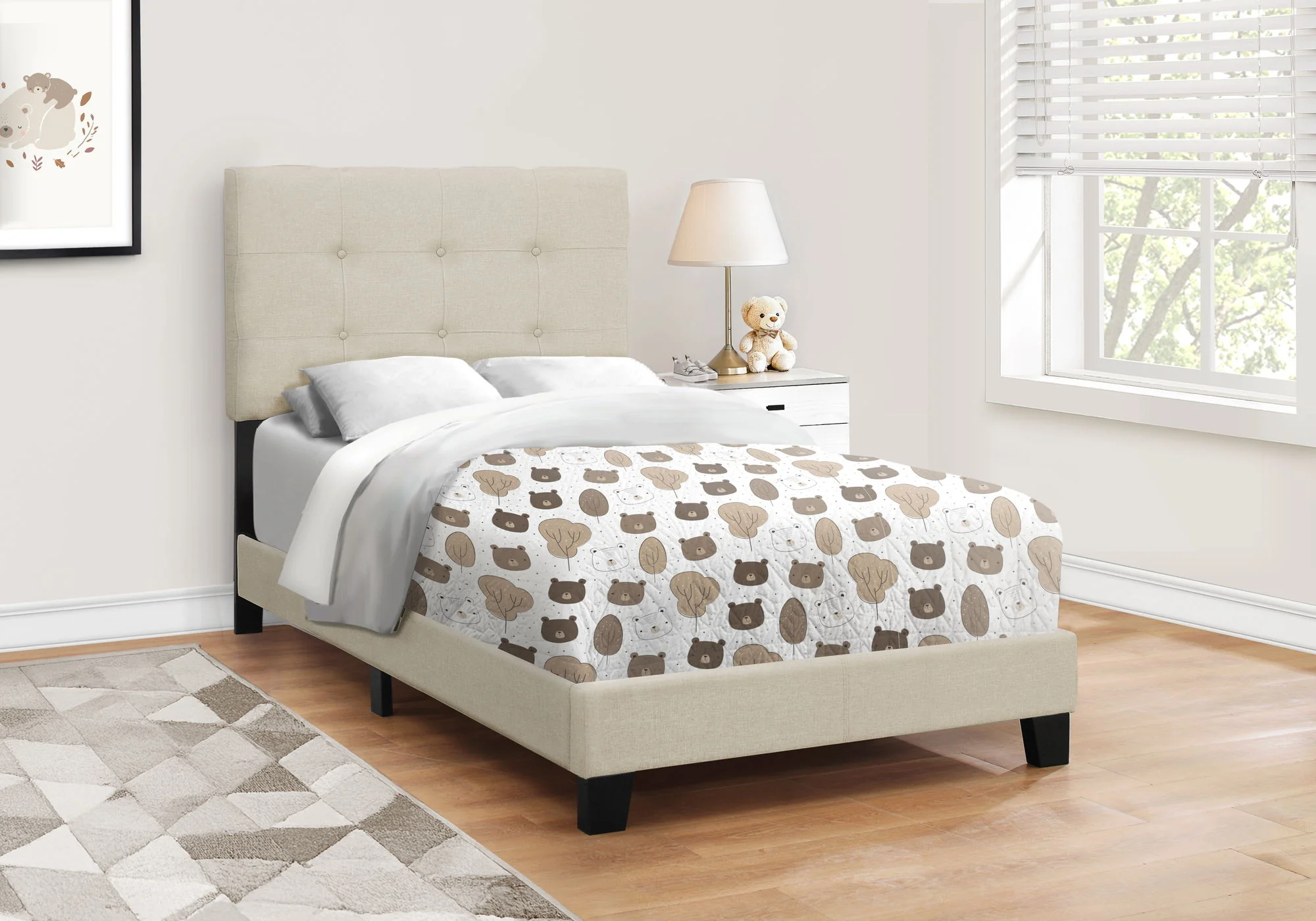 Bed, Upholstered, Frame Only, Transitional - Image 13