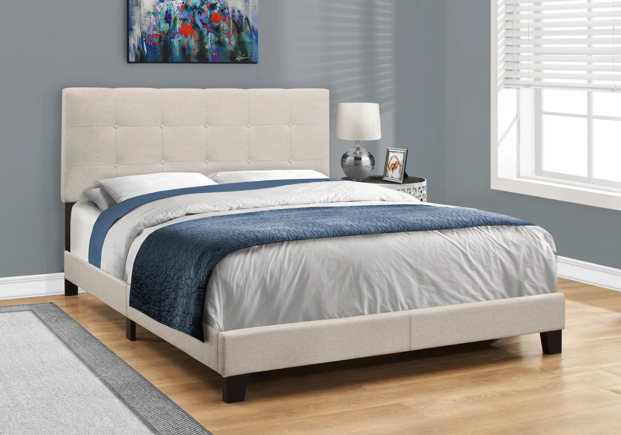 Bed, Upholstered, Frame Only, Transitional - Image 14