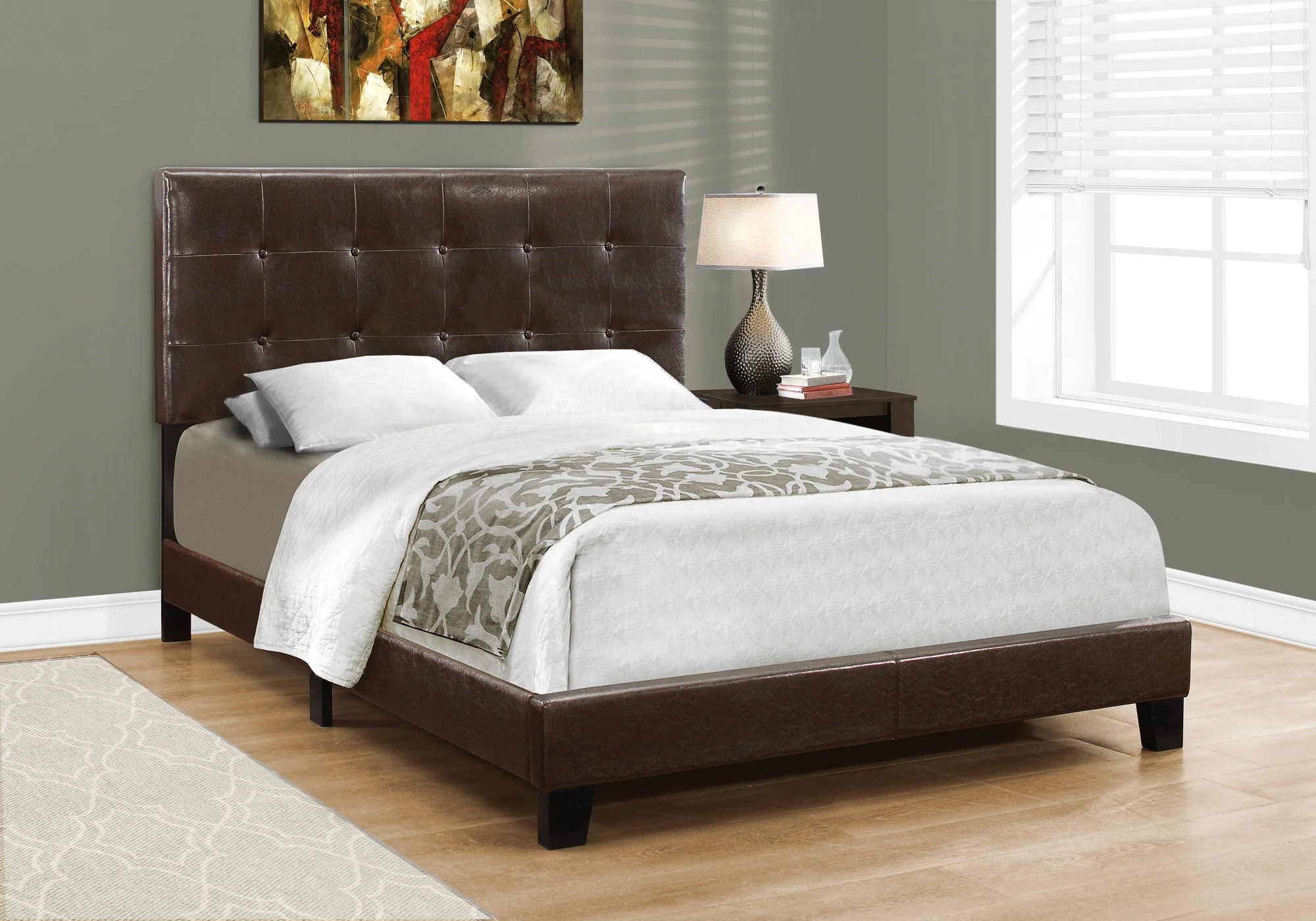 Bed, Upholstered, Frame Only, Transitional - Image 3