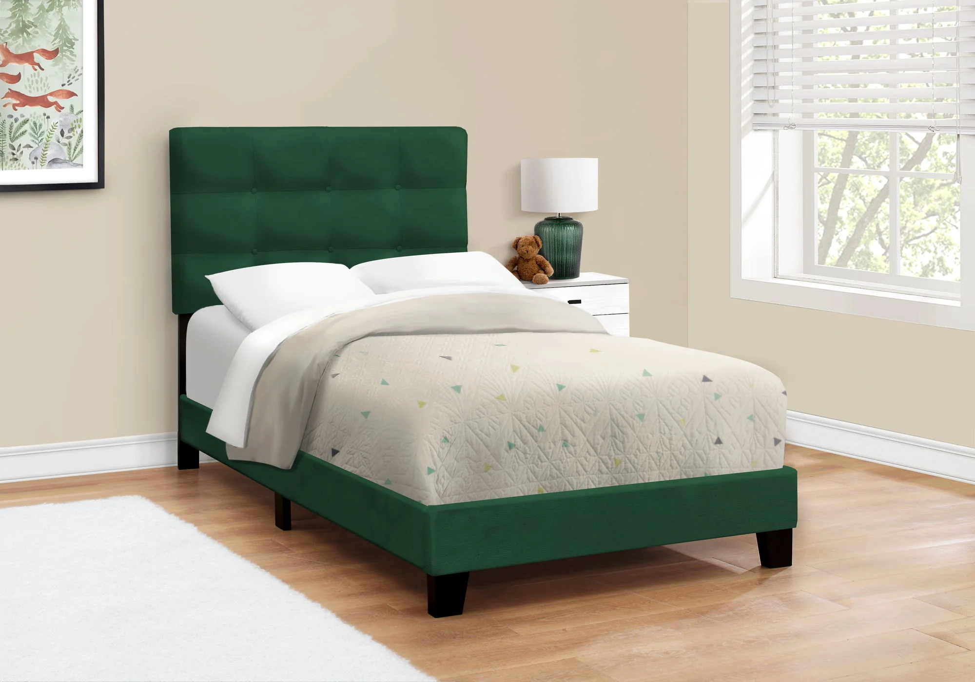 Bed, Upholstered, Frame Only, Transitional - Image 4