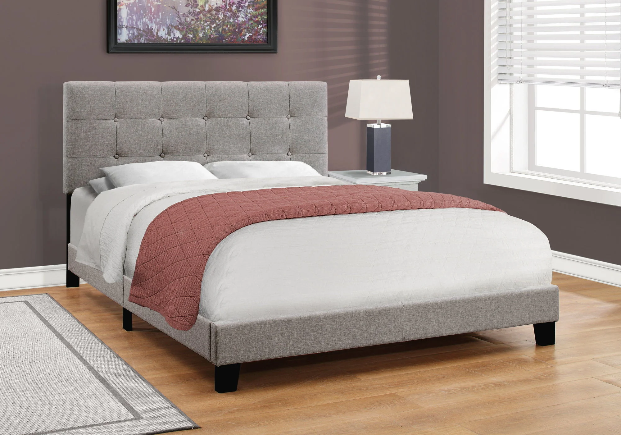 Bed, Upholstered, Frame Only, Transitional - Image 8