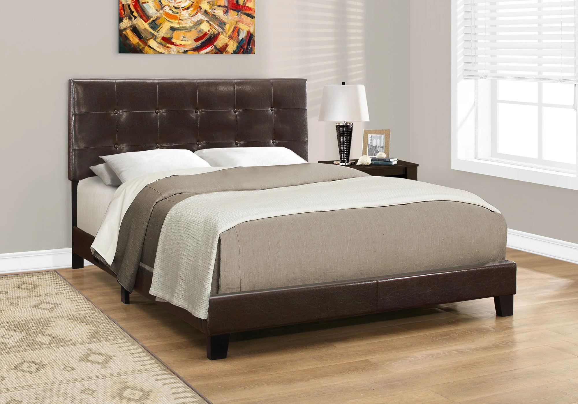 Bed, Upholstered, Frame Only, Transitional - Image 9