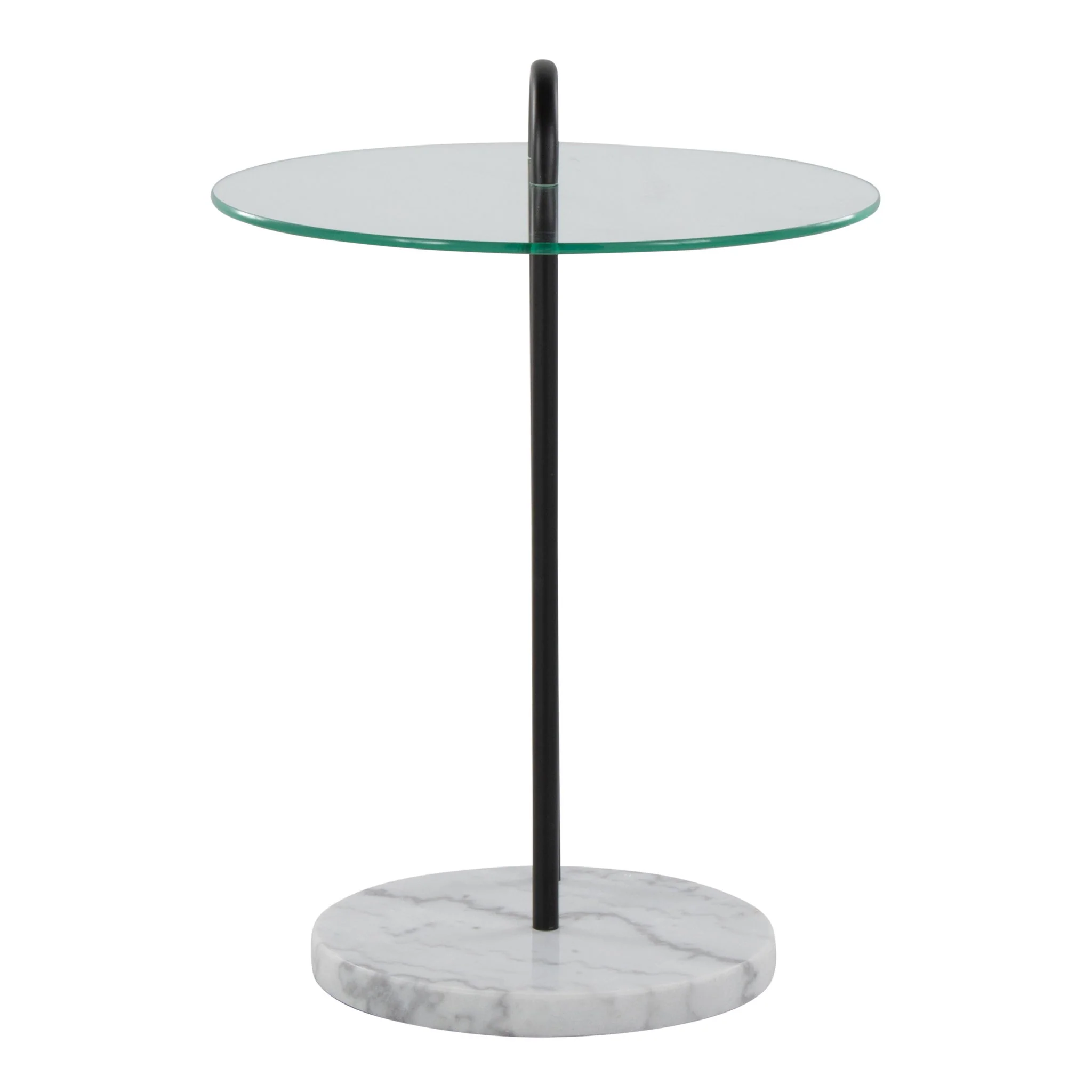 Claire - Contemporary / Glam Side Table - Black / Clear - Image 3