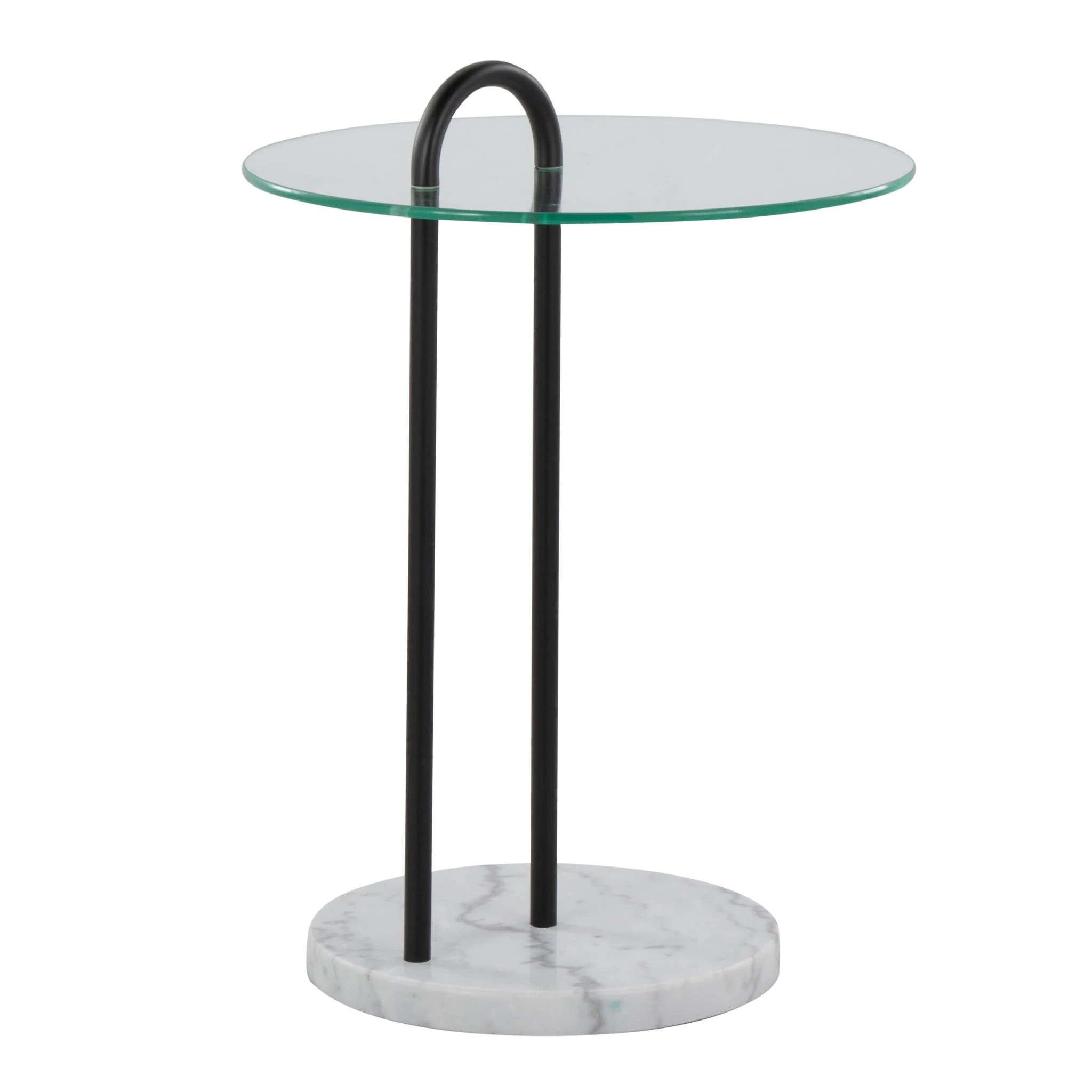Claire - Contemporary / Glam Side Table - Black / Clear - Image 4