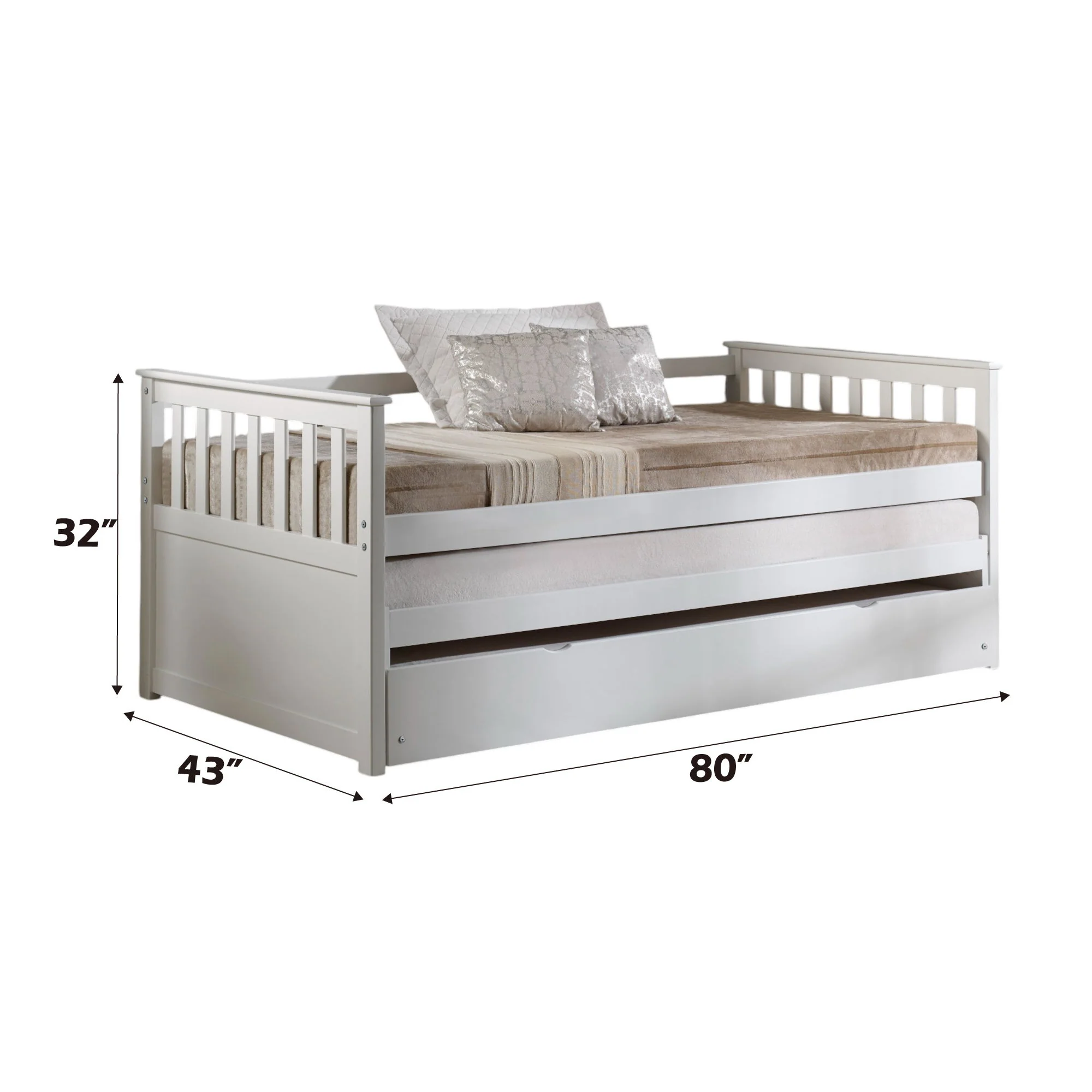 Cominia - Twin Daybed (Trundle Not Included, Bed Only, No Storage) - White - Image 3