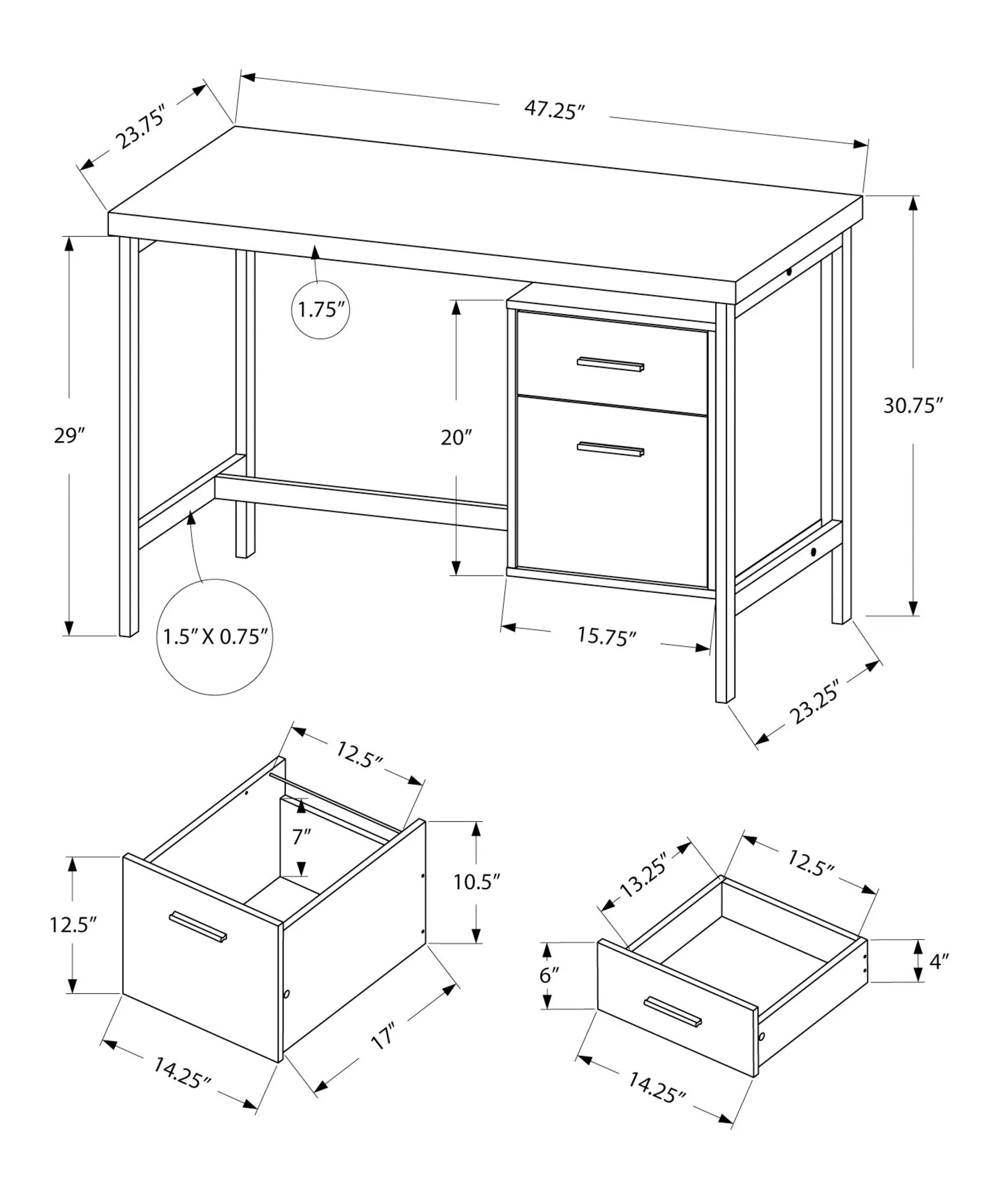 Computer Desk For Home Office, Left, Right Set - Up, Storage Drawers, Modern Design - Image 8