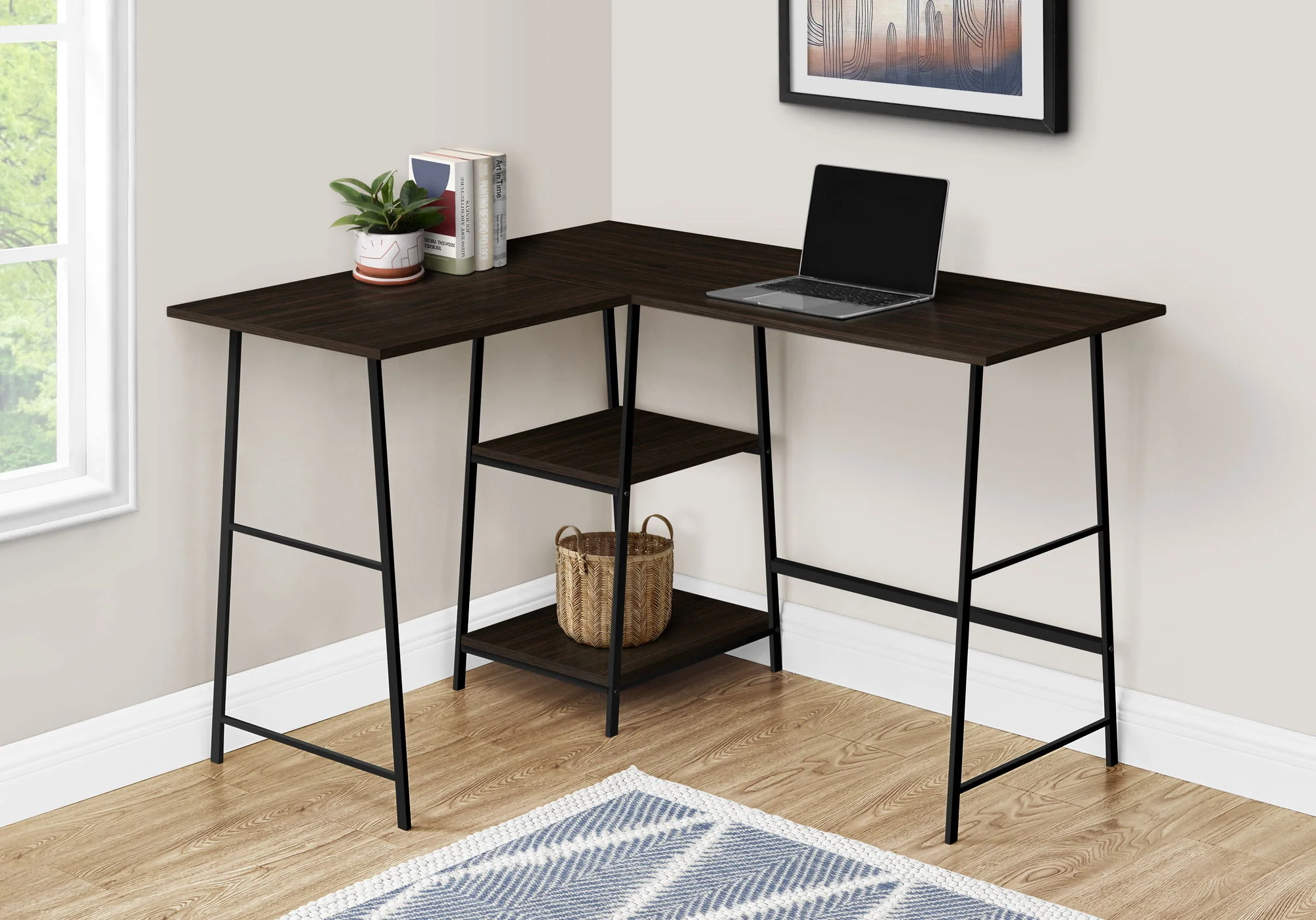 Computer Desk, Home Office, Corner, Storage Shelves, L Shape, Work, Laptop, Contemporary, Modern - Image 11