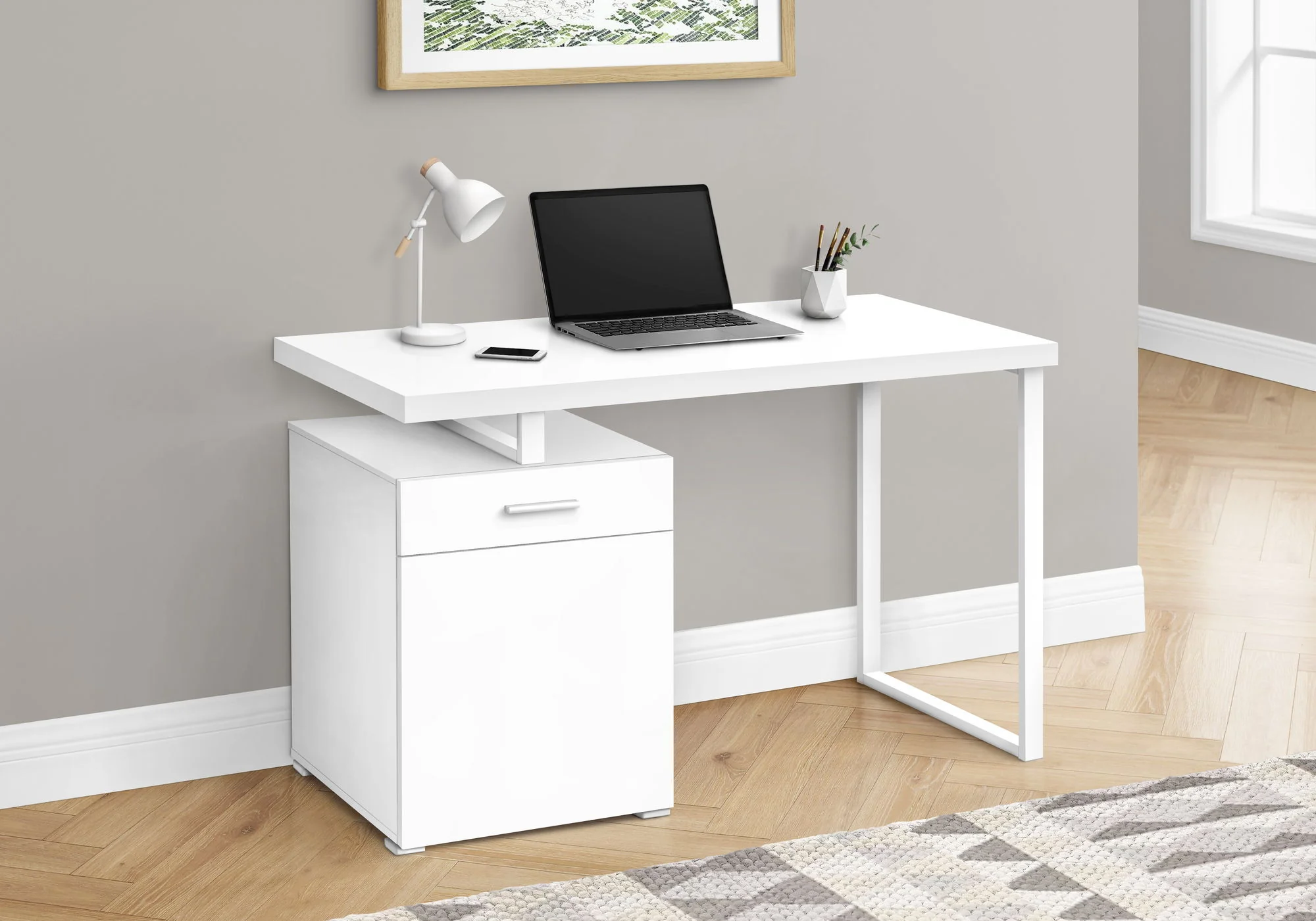 Computer Desk, Home Office, Laptop, Left, Right Set-Up, Storage Drawers, Work, Contemporary, Modern - Image 11