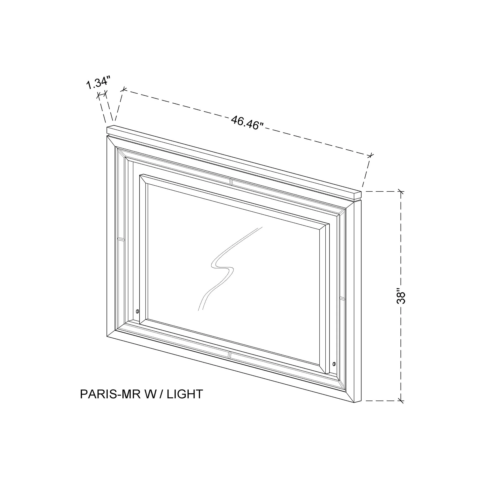 Cross - Glam Mirror With LED - Champagne - Image 3