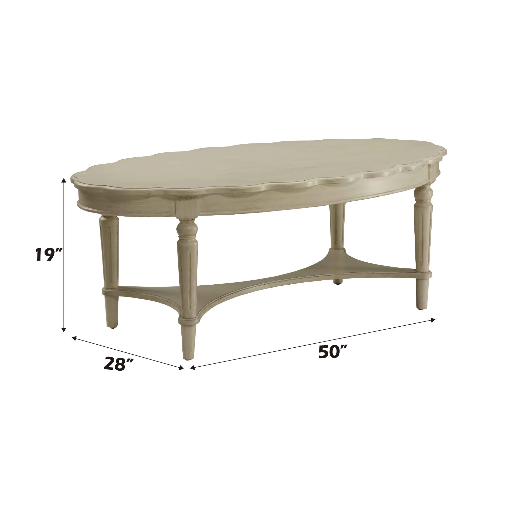 Fordon - French Antique Coffee Table - Ivory - Image 4