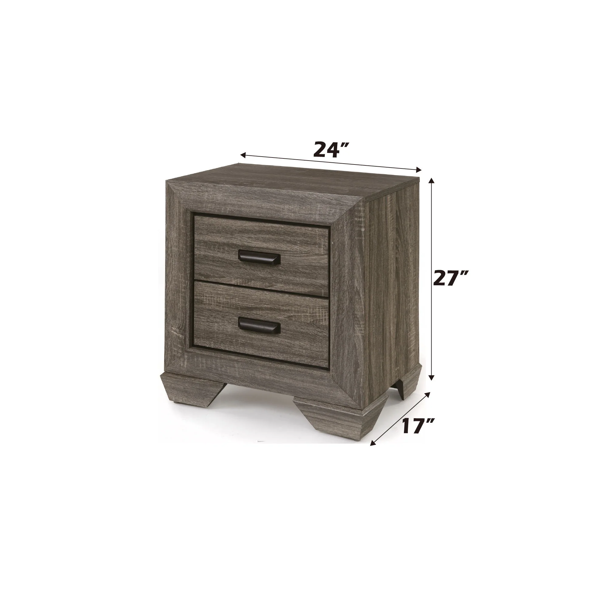 Lyndon - Weathered Grain Nightstand - Gray - Image 4