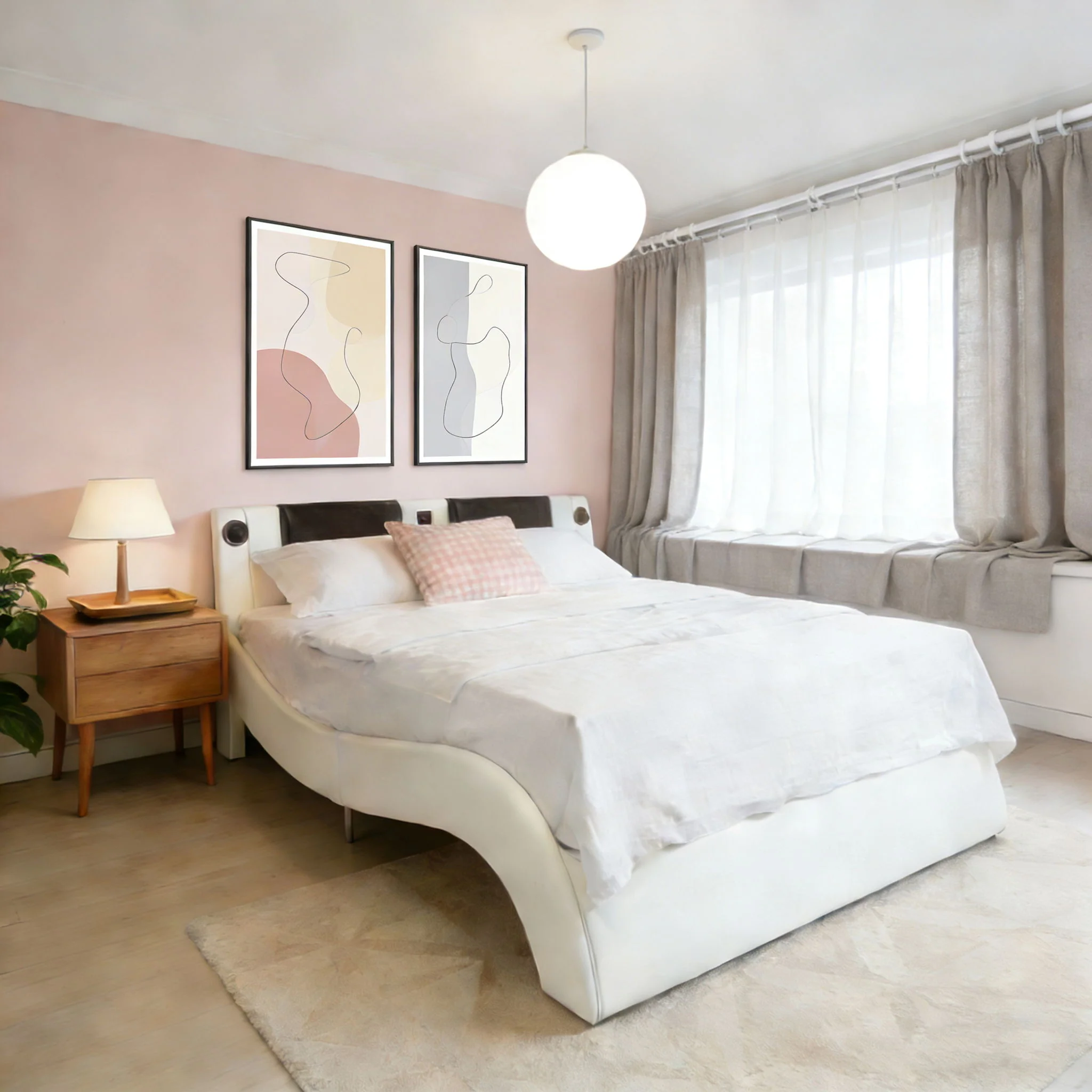 Platform Bed Frame With LED Lighting, tooth Music, Vibration Massage - Image 10