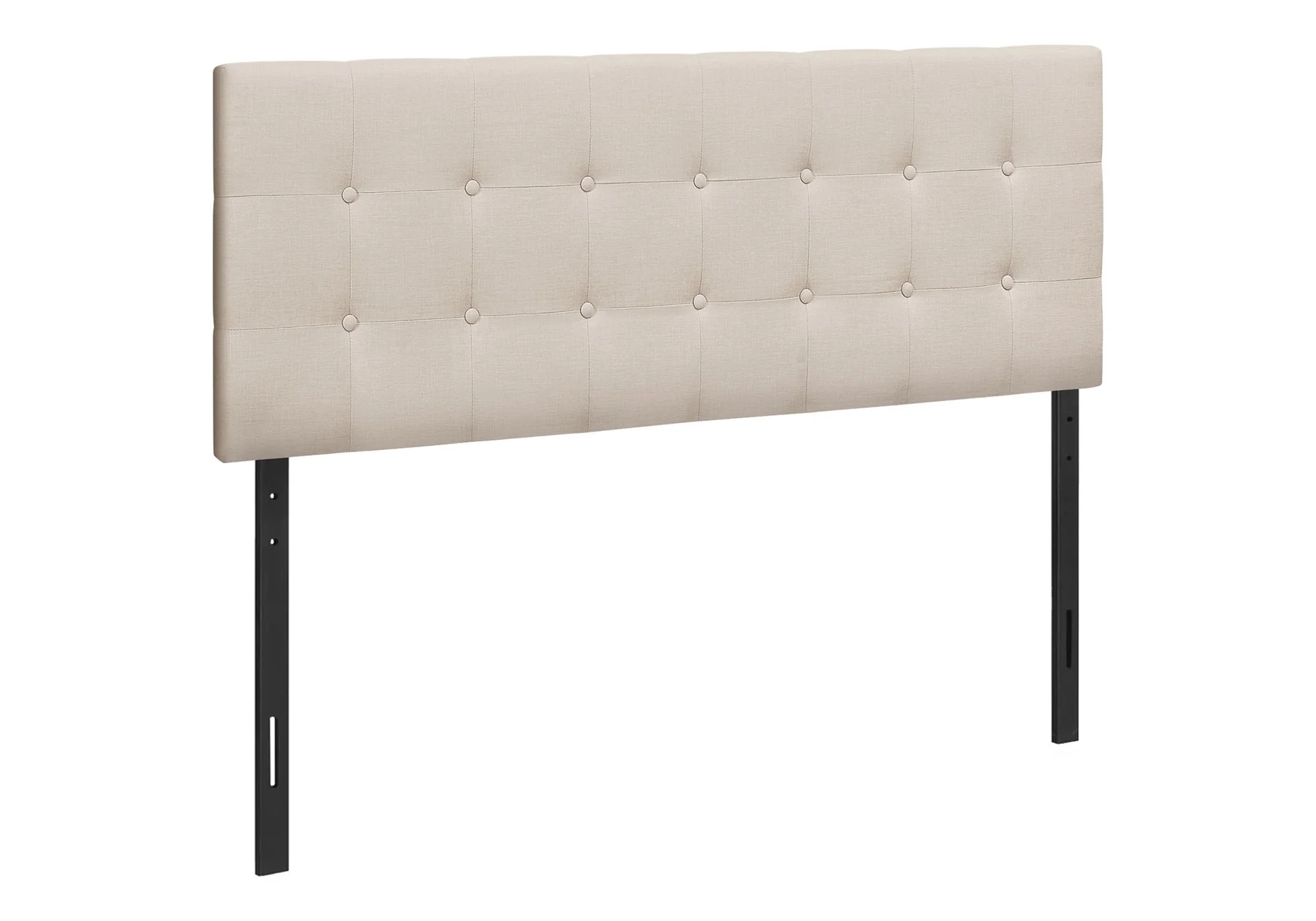 Queen Size, Bed Headboard Only, Upholstered Transitional - Beige - Image 4