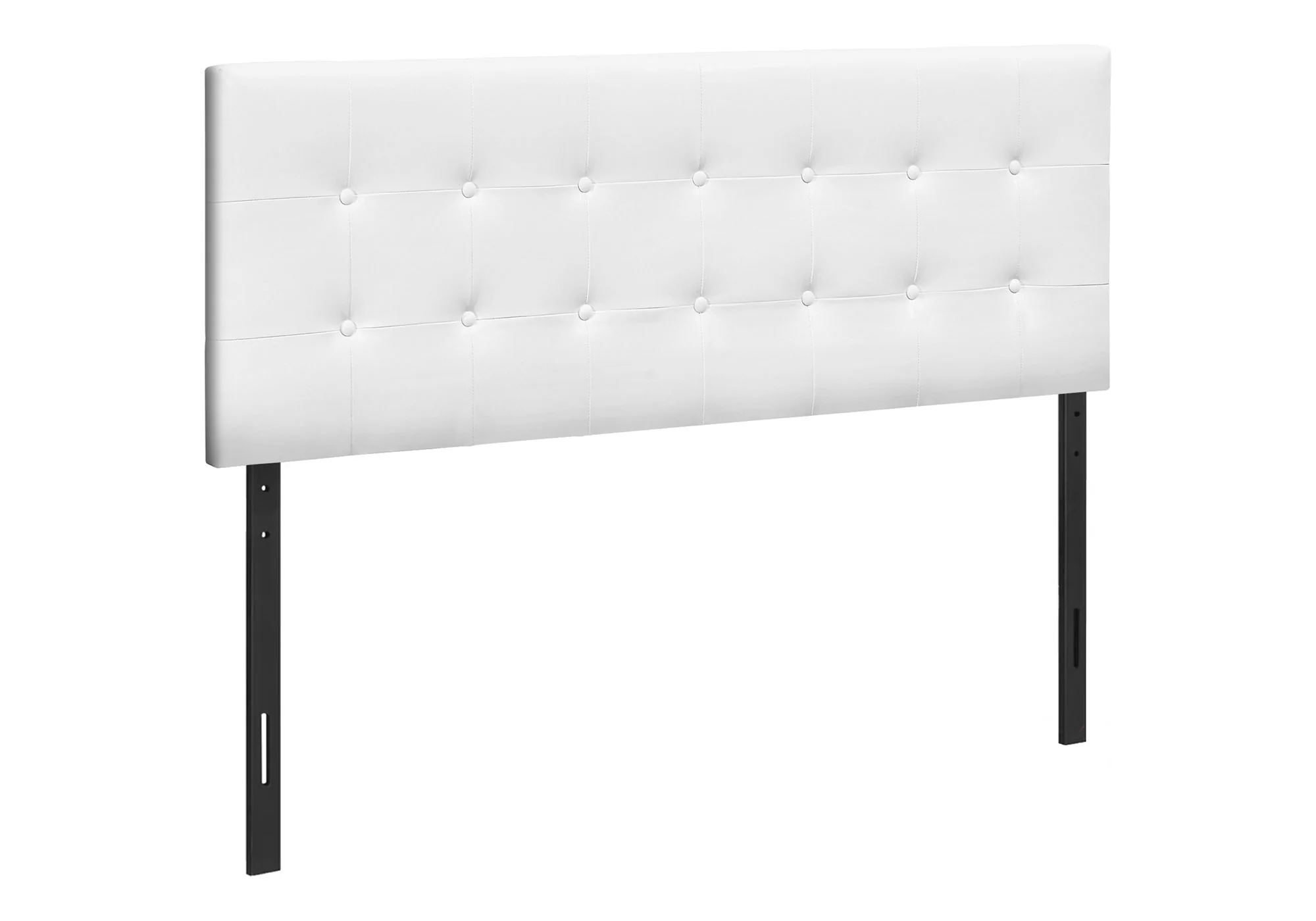 Queen Size Headboard Only Upholstered Leather Look - White - Image 3