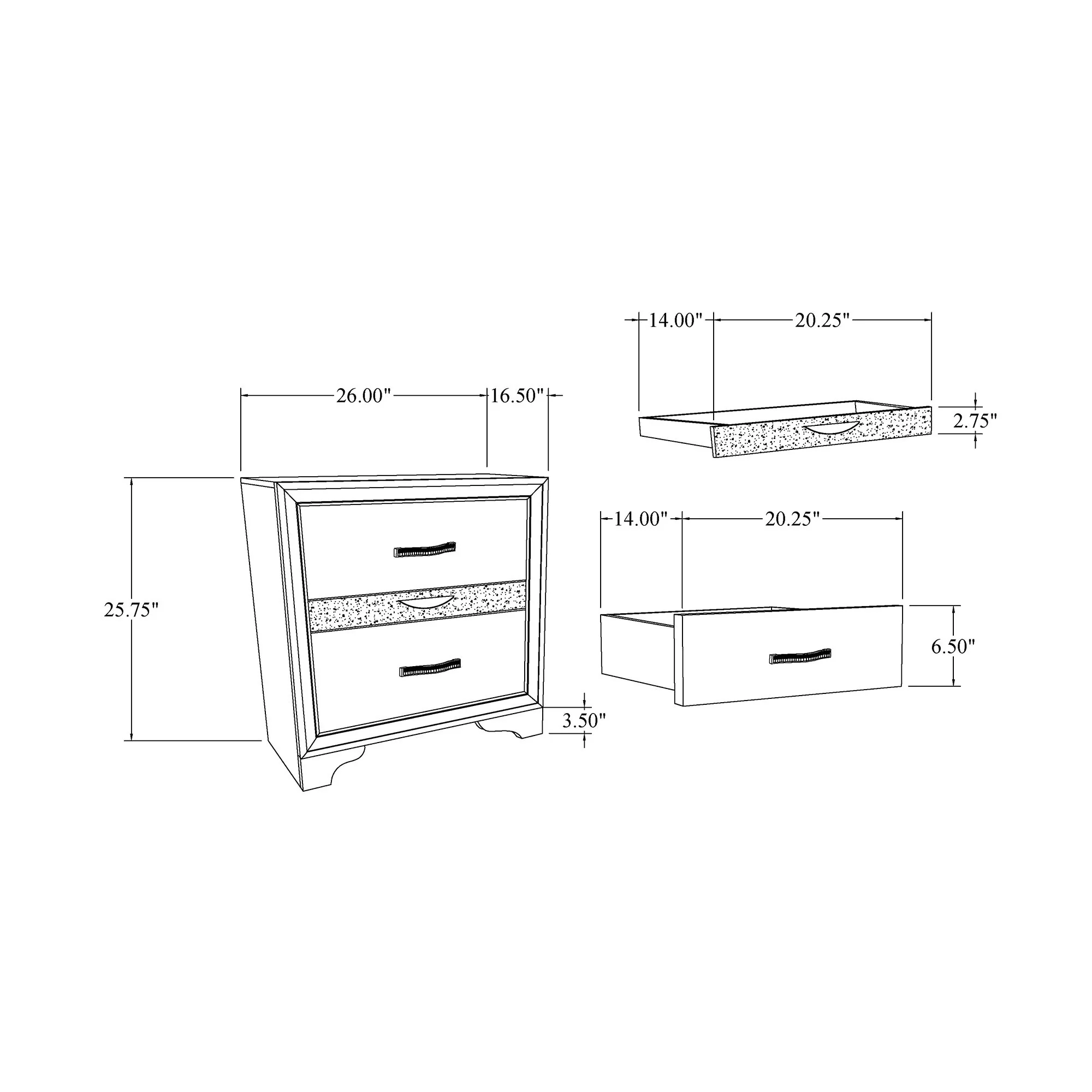 Ryder - Sparkle Nightstand - Gray - Image 4