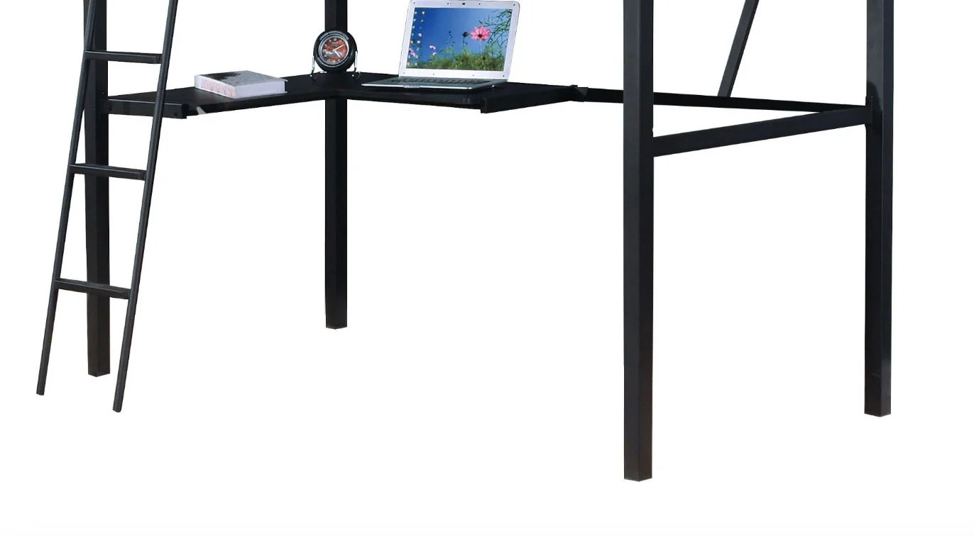 Senon - Twin Loft Bed With Desk - Black / Silver - Image 4