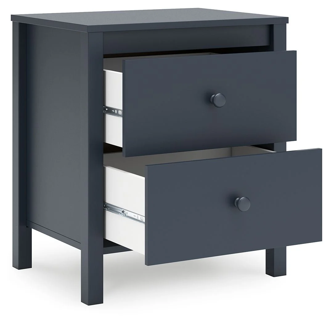 Simmenfort - Two Drawer Night Stand - Navy Blue - Image 3