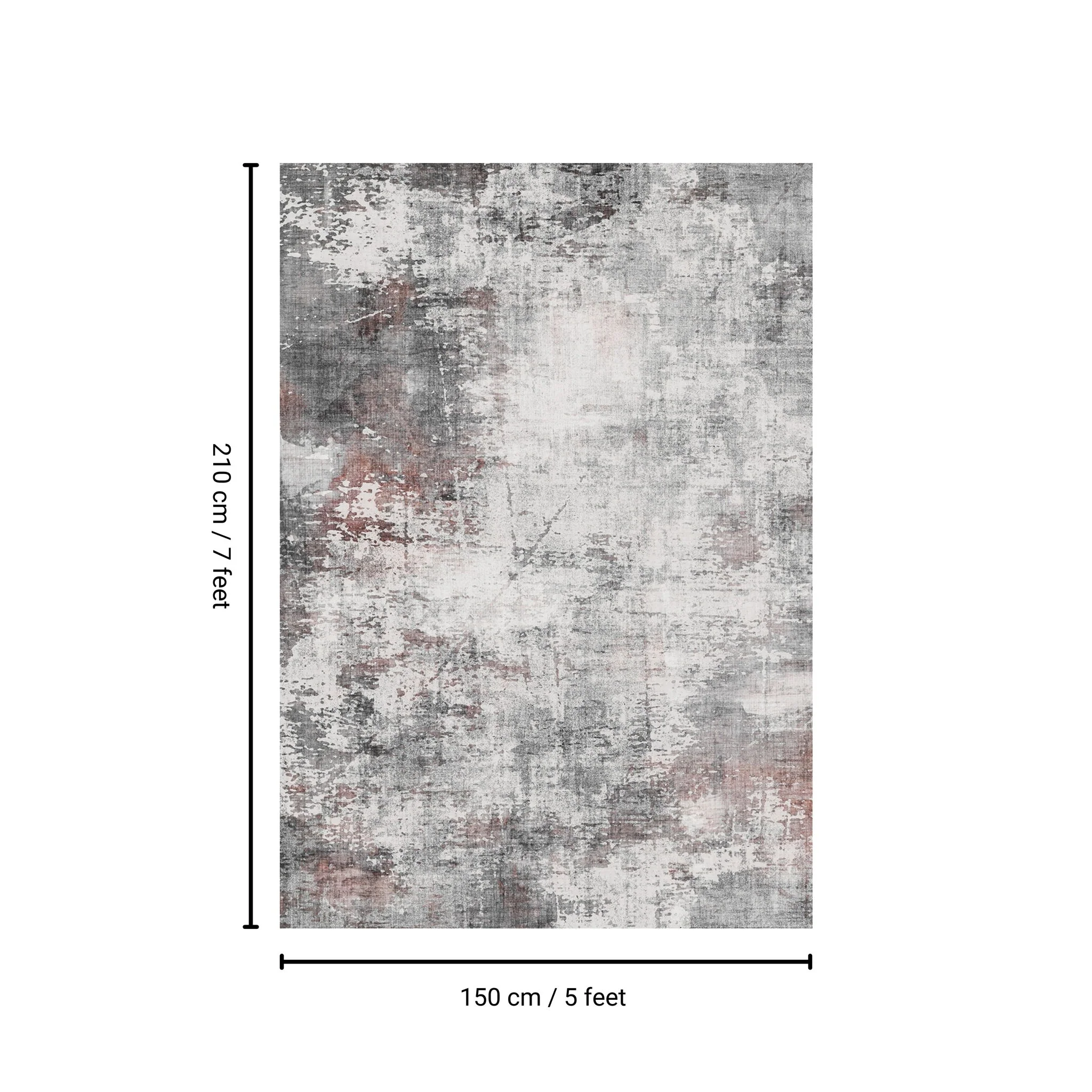 Toucan - 5' X 7' Washable Non - Slip Area Rug - Ivory / Dark Gray - Image 4