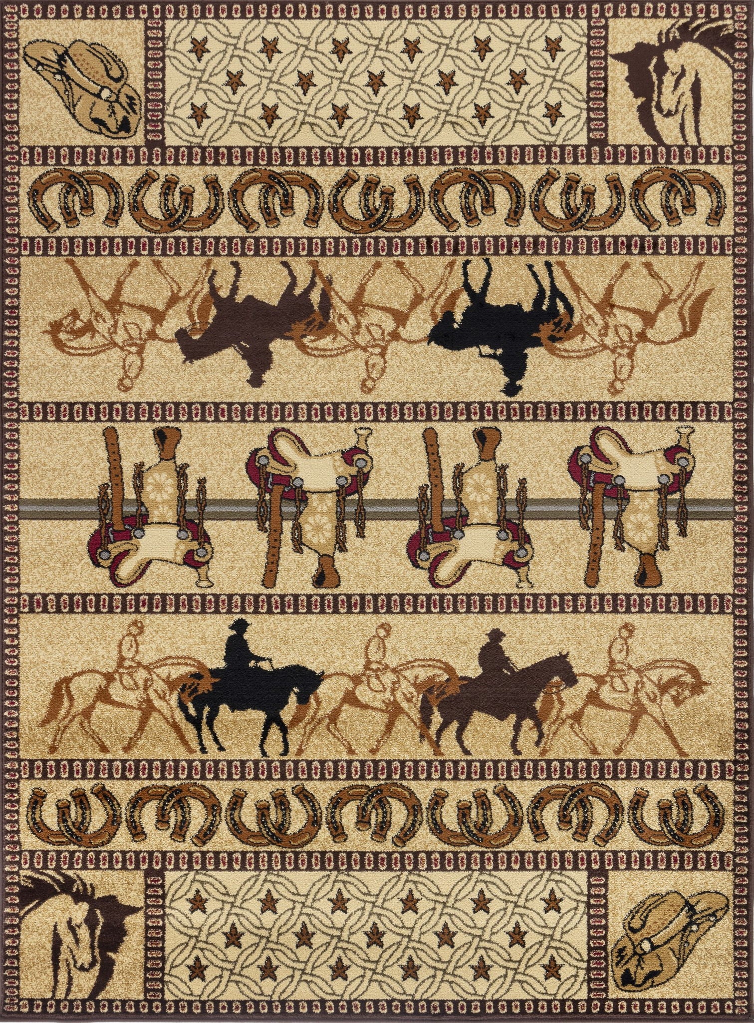 Tribes - 5'3" X 7'3" Southwest Area Rug - Beige - Polypropylene - Image 4