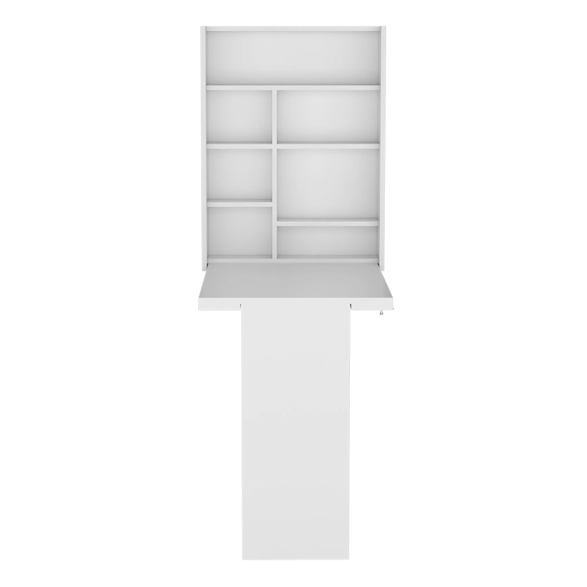 Wall Foldable Table With Multiple Shelves - White - Image 4