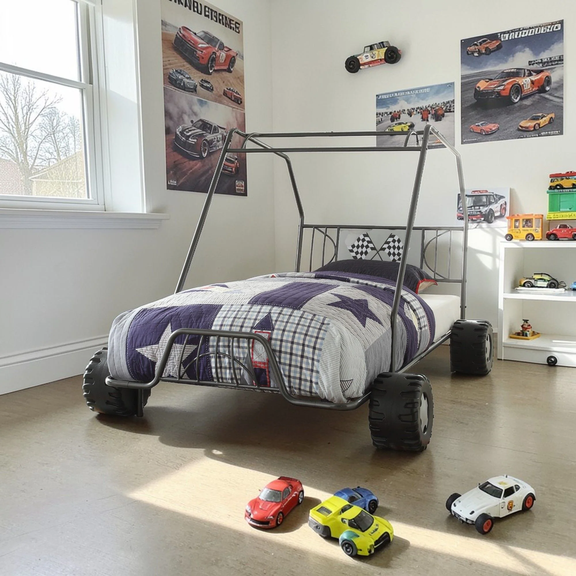 Xander - Twin Go Kart Bed - Gunmetal - Image 3