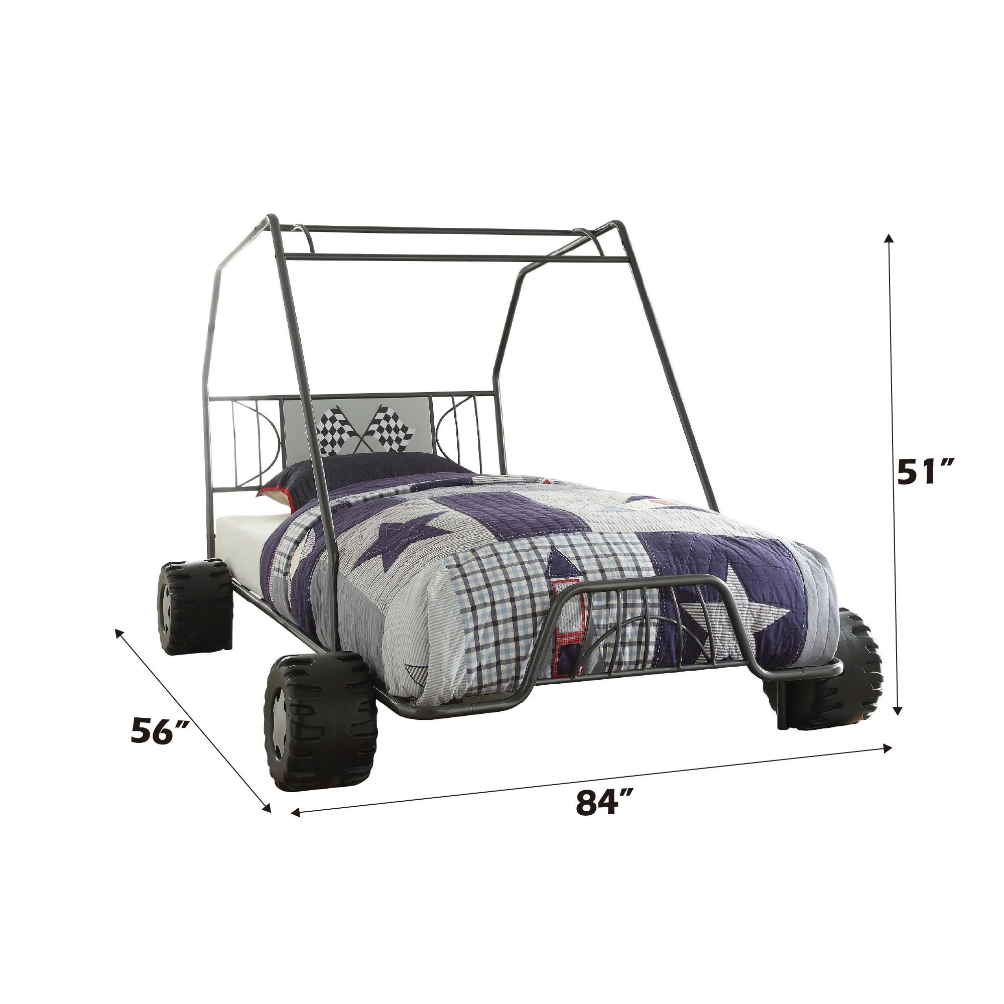 Xander - Twin Go Kart Bed - Gunmetal - Image 4